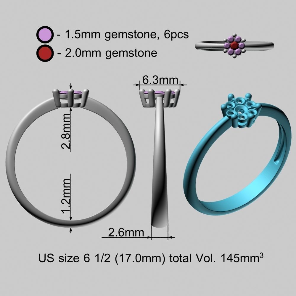 Illusion Setting Gold Ring 3D print model_20