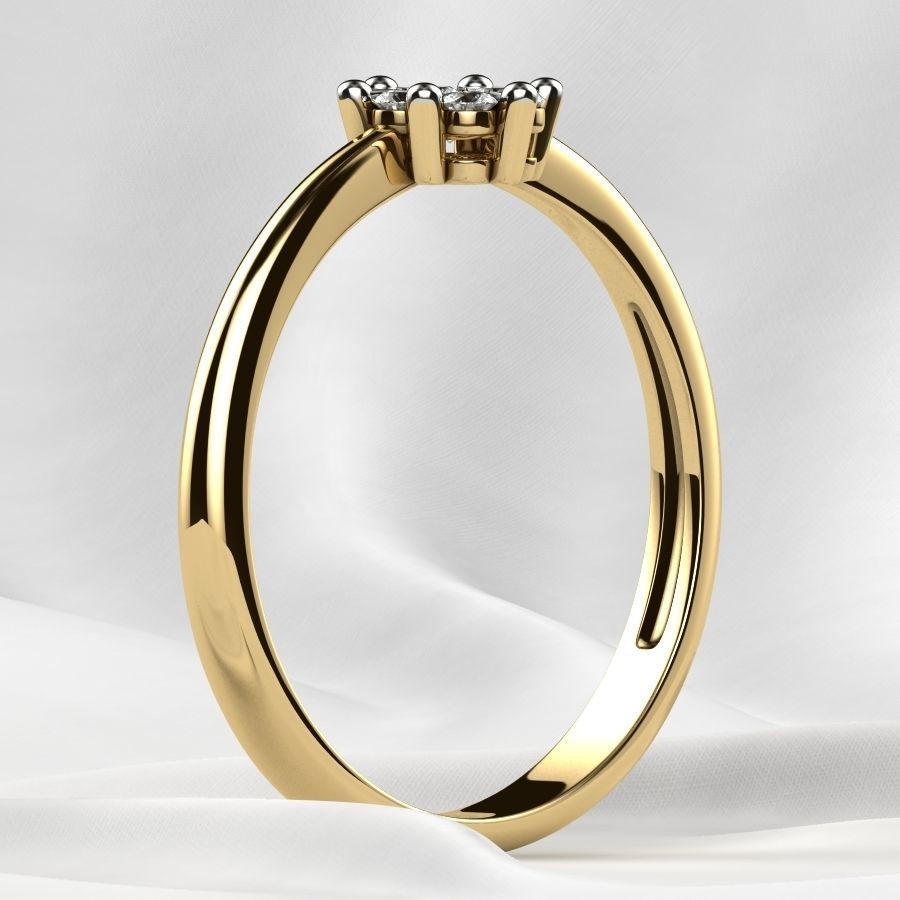 Illusion Setting Gold Ring 3D print model_16
