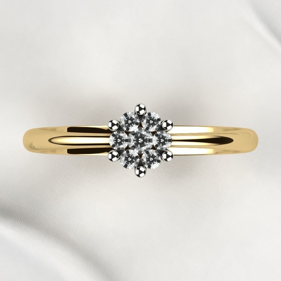 Illusion Setting Gold Ring 3D print model_12