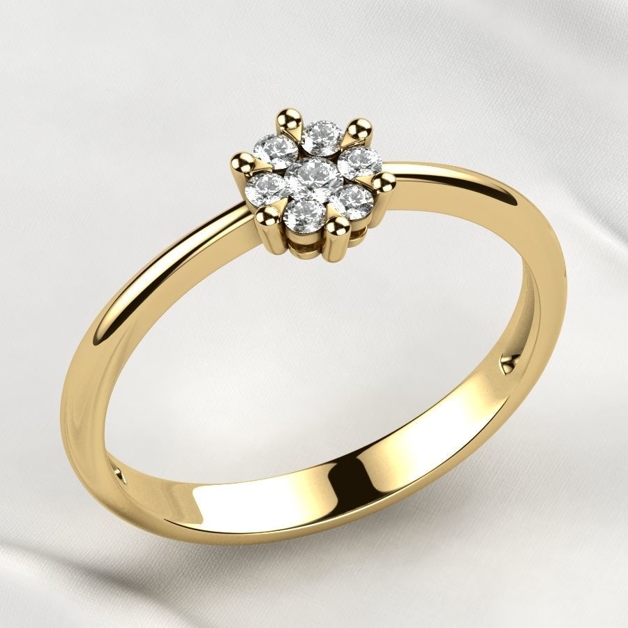 Illusion Setting Gold Ring 3D print model_3