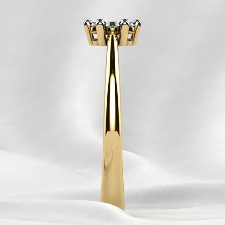 Illusion Setting Gold Ring 3D print model_19