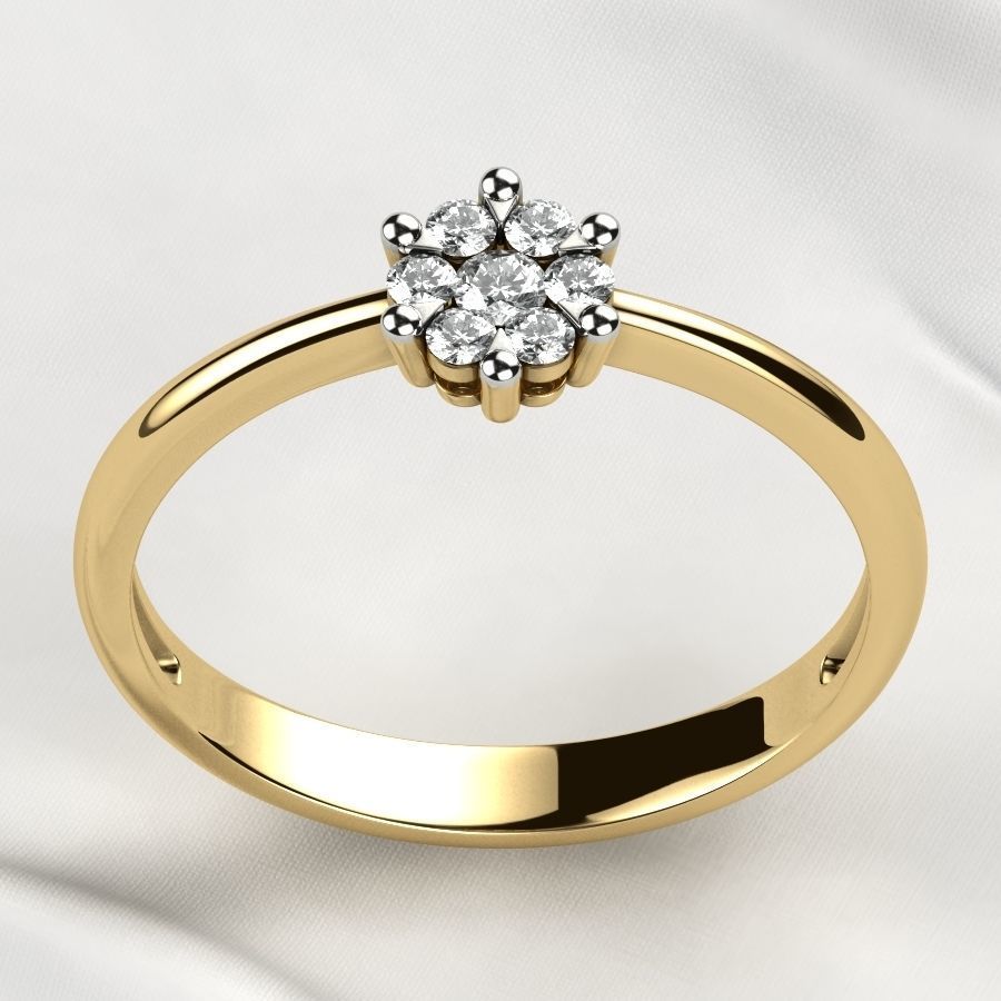 Illusion Setting Gold Ring 3D print model_11