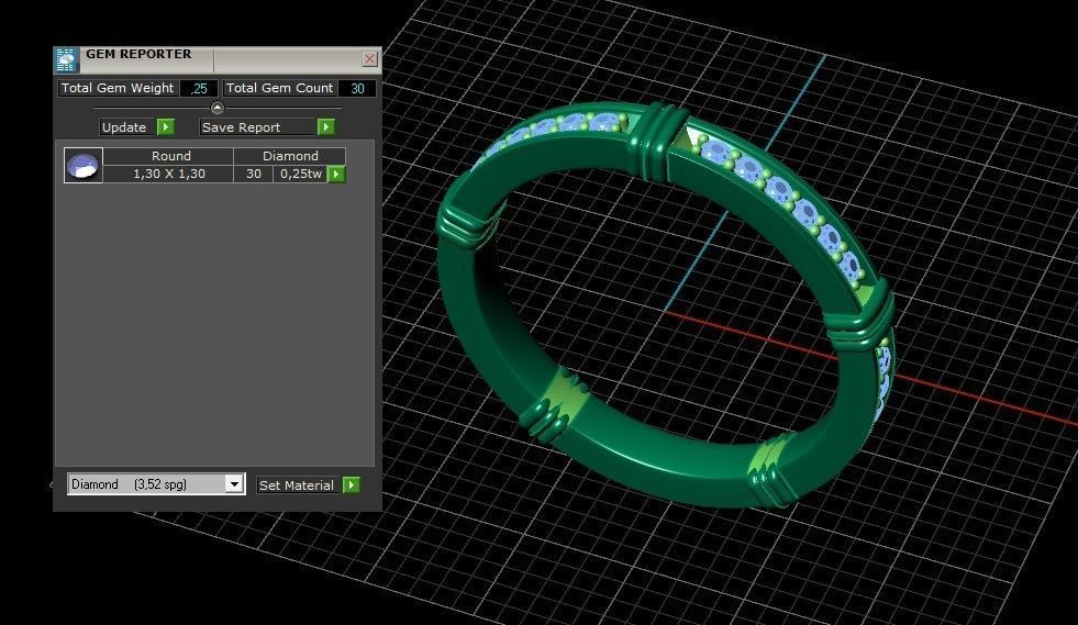 Model 710 7 US Size Ring Pave Diamond 3D print model_10
