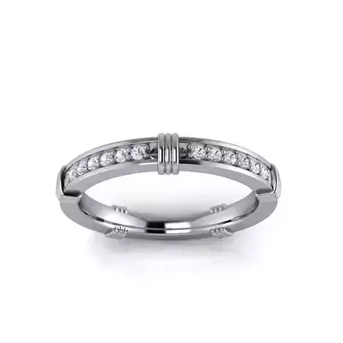 Model 710 7 US Size Ring Pave Diamond 3D print model