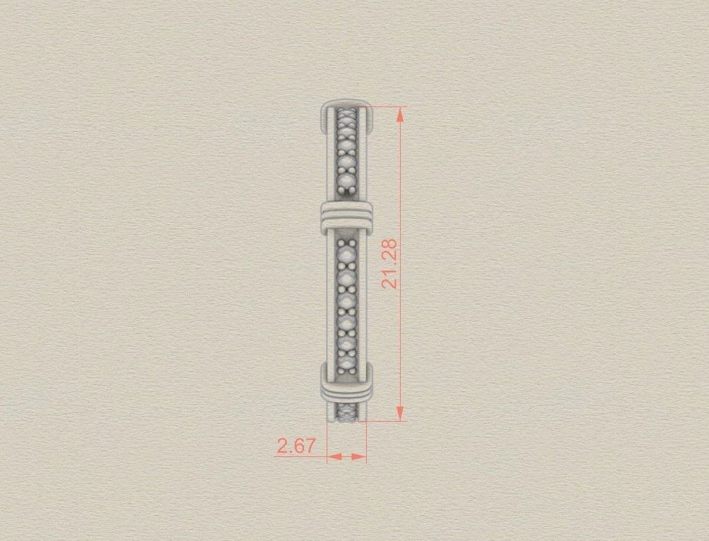 Model 710 7 US Size Ring Pave Diamond 3D print model_7