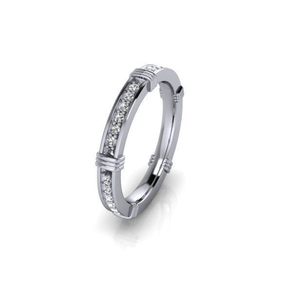 Model 710 7 US Size Ring Pave Diamond 3D print model_1