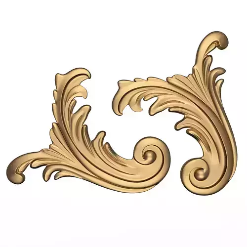 Corner Carved Plaster Molding Decoration 07 Low-poly 3D model