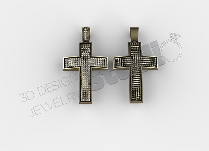 Iced out cross 3d model 3D print model