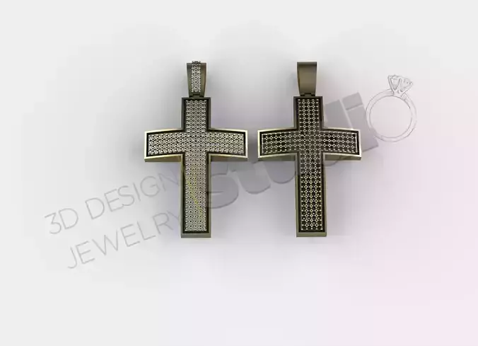 Iced out cross 3d model