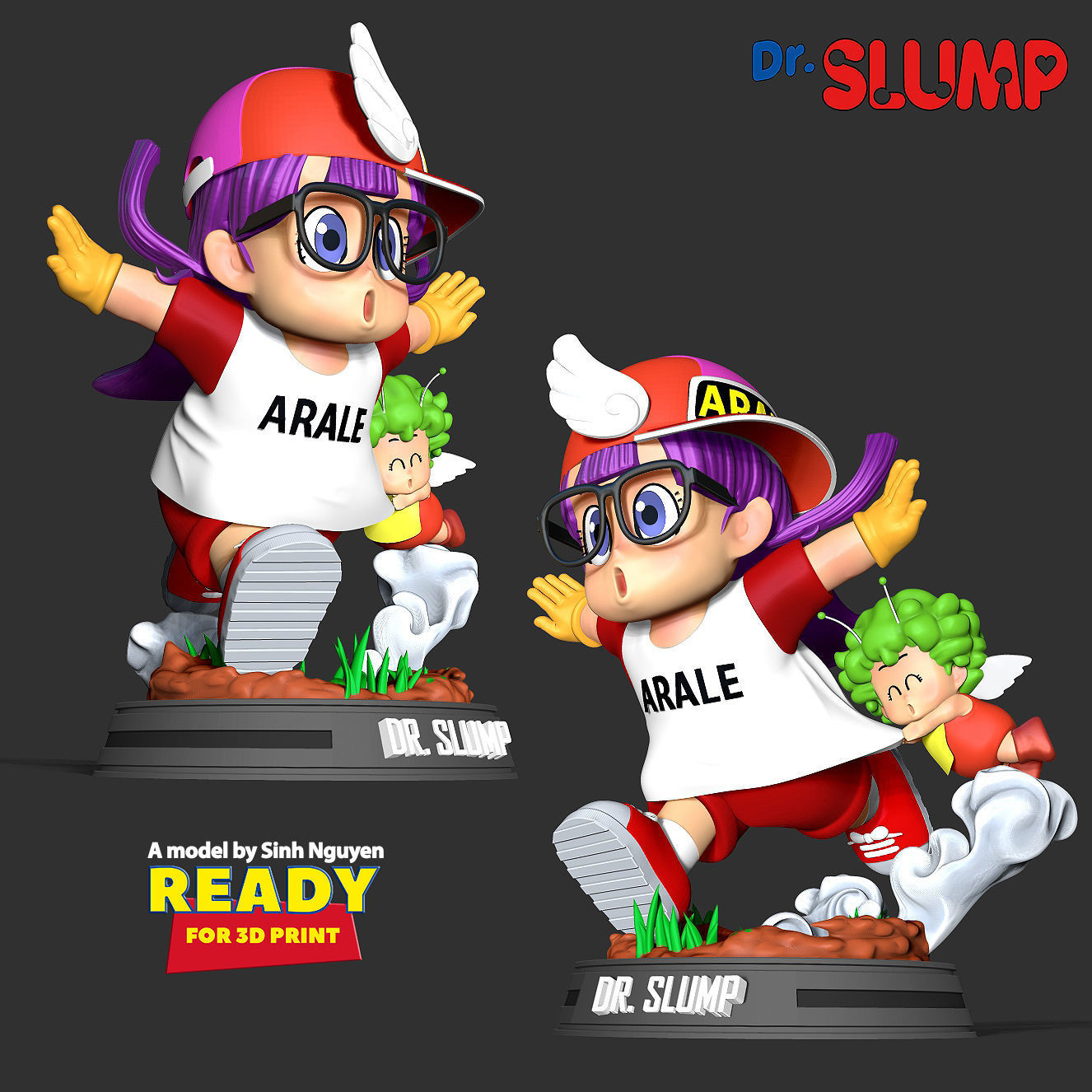 Arale and Gatchan 3D print model_4