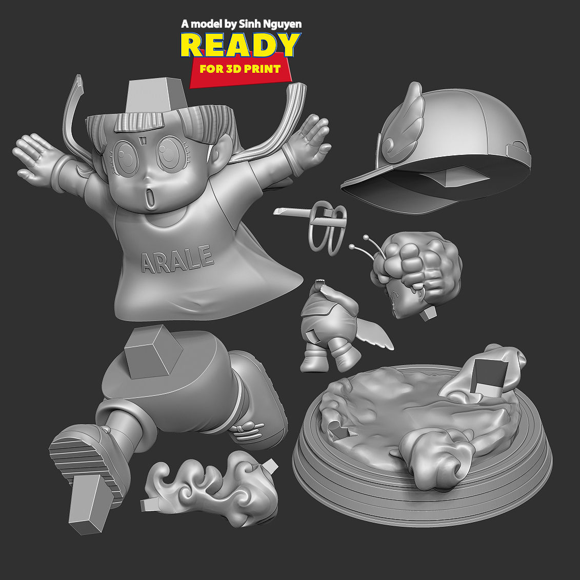 Arale and Gatchan 3D print model_2