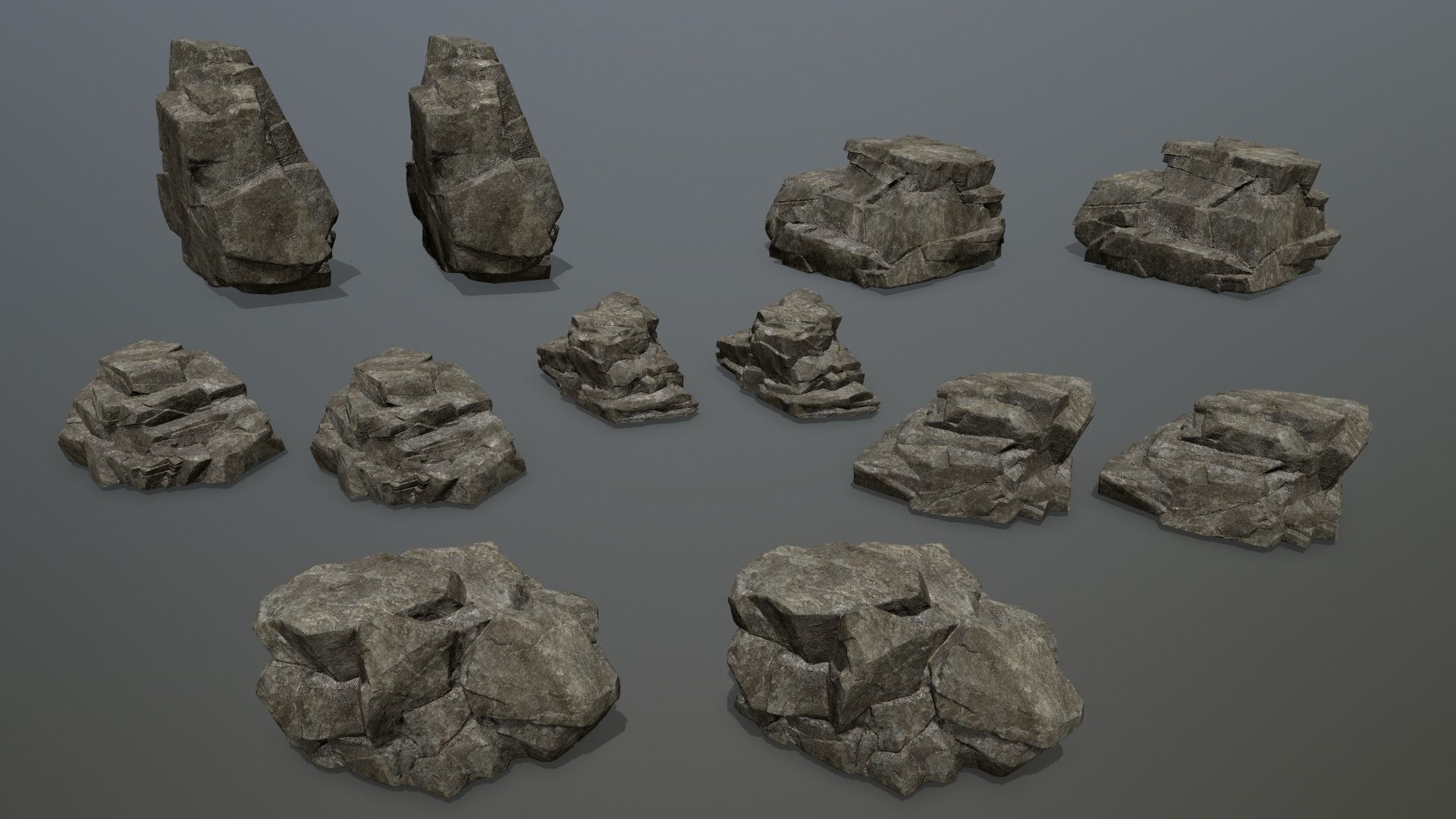 Rock Set Low-poly 3D model_13