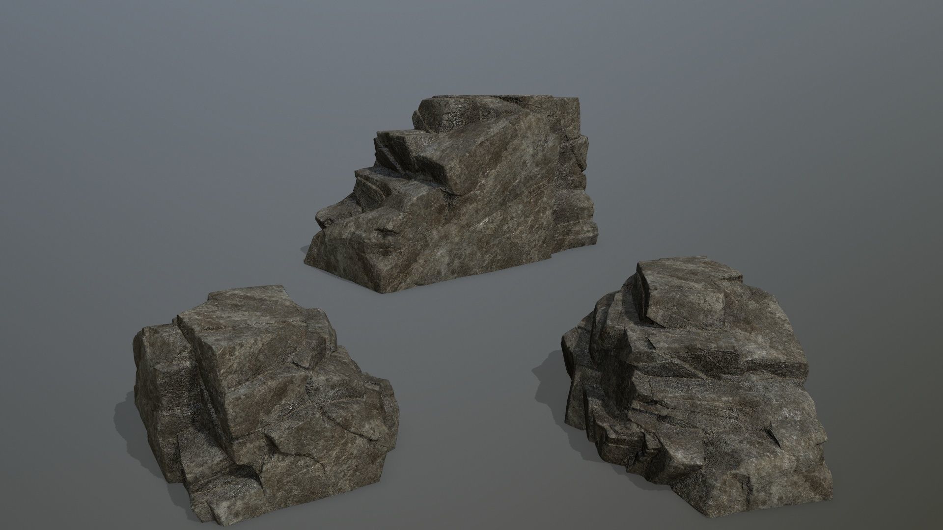 Rock Set Low-poly 3D model_10