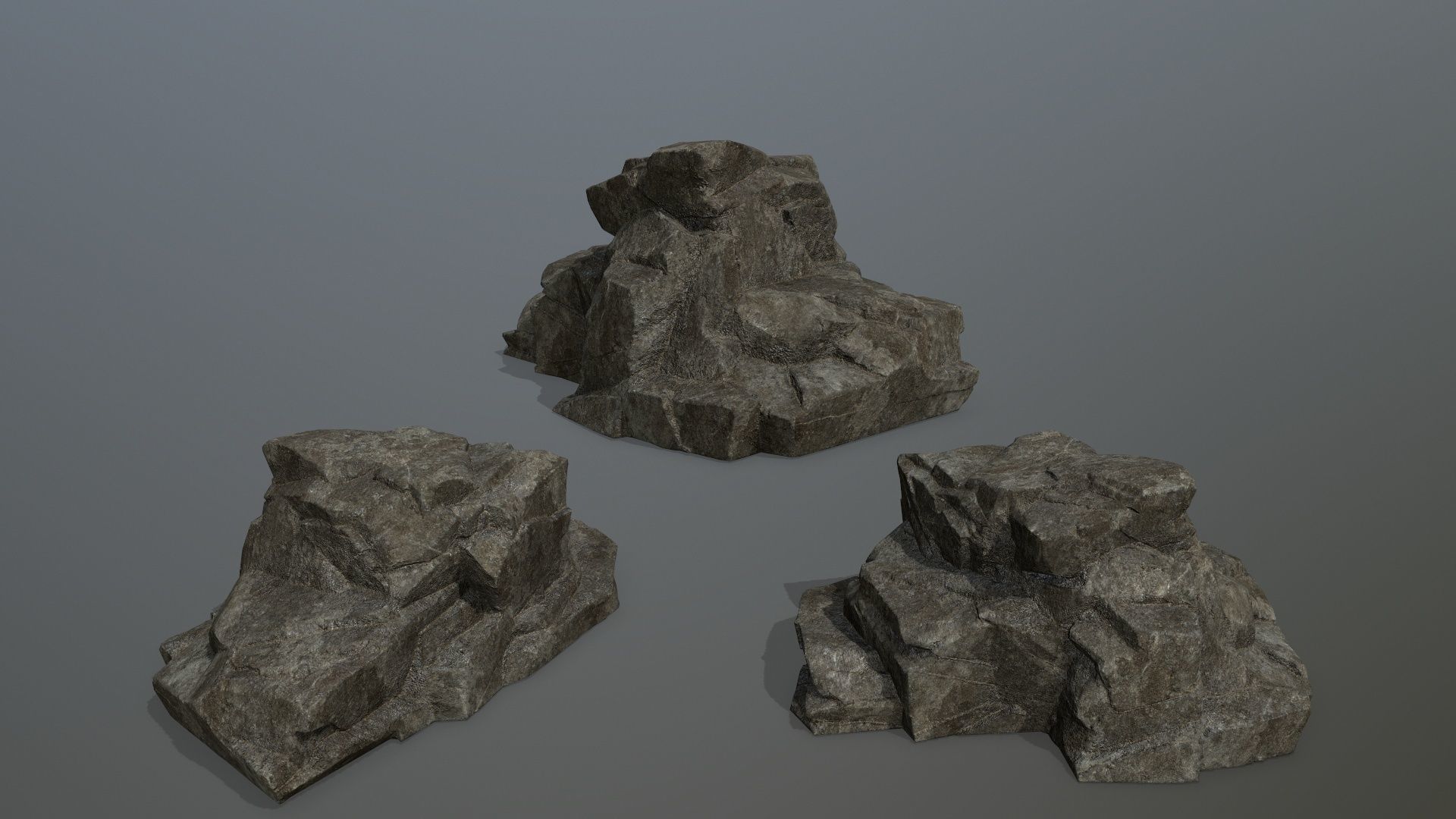 Rock Set Low-poly 3D model_9