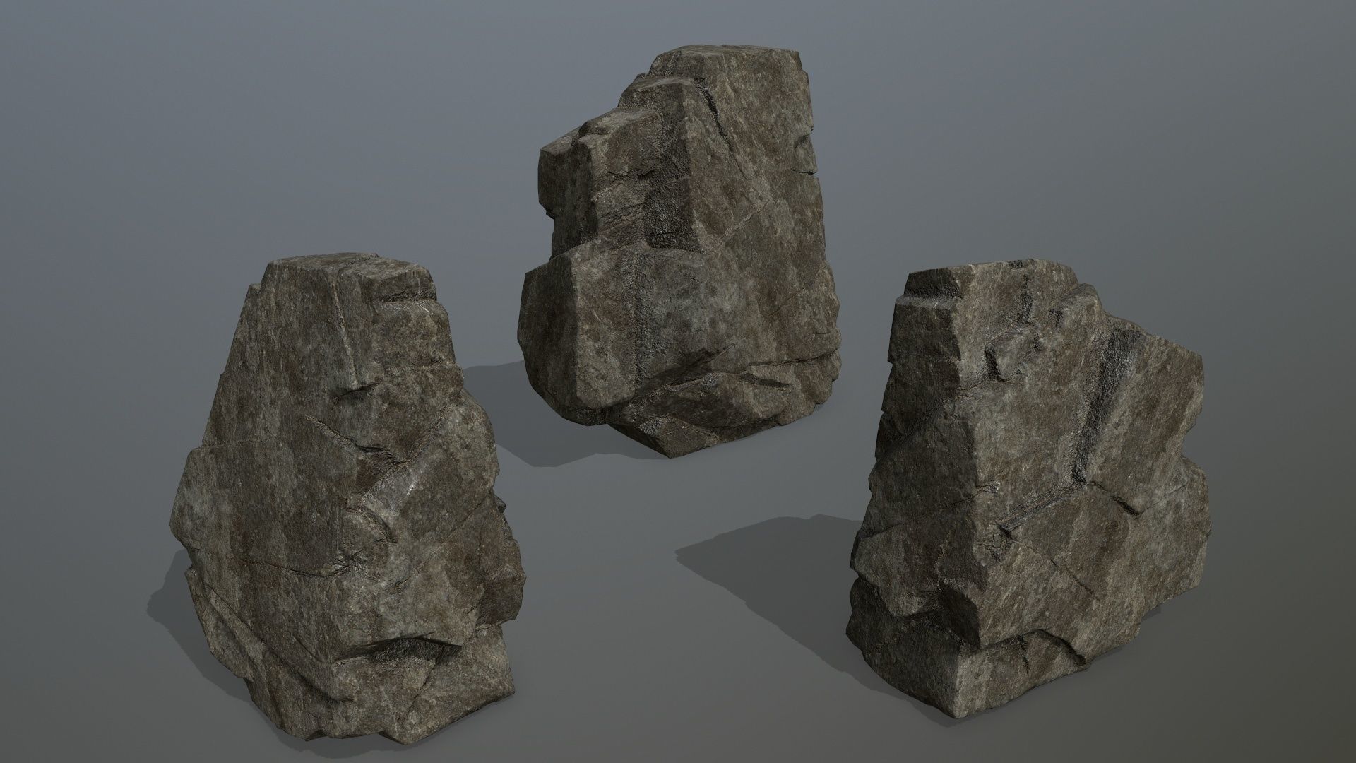 Rock Set Low-poly 3D model_12
