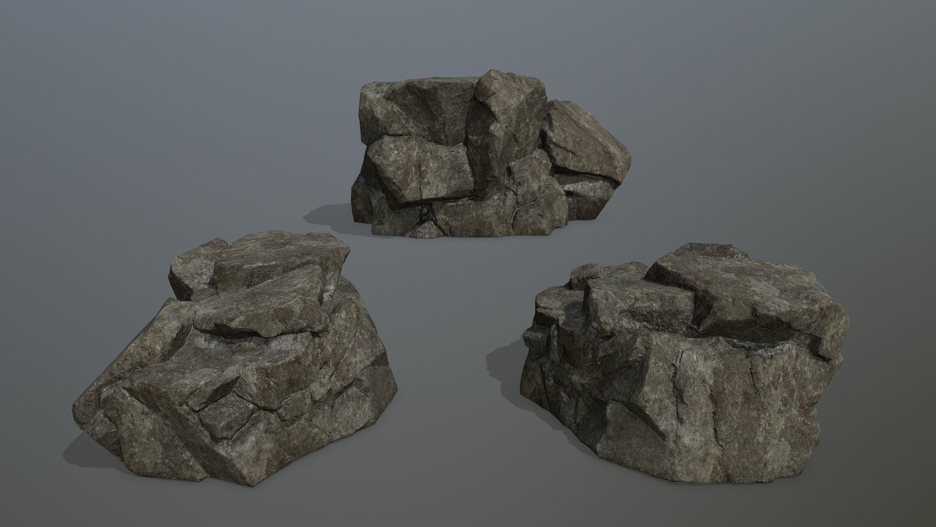 Rock Set Low-poly 3D model_7