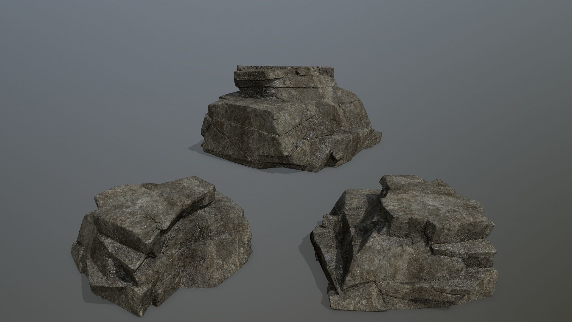 Rock Set Low-poly 3D model_11