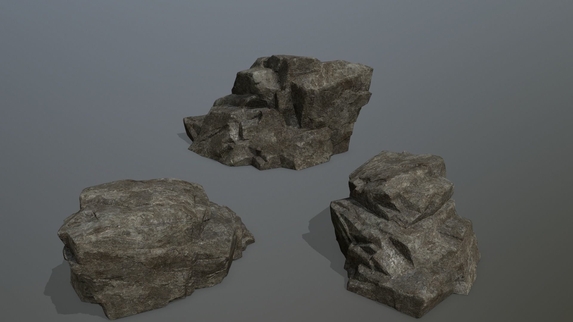 Rock Set Low-poly 3D model_8