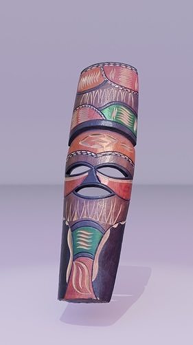 African Mask 09 high-poly 3D model