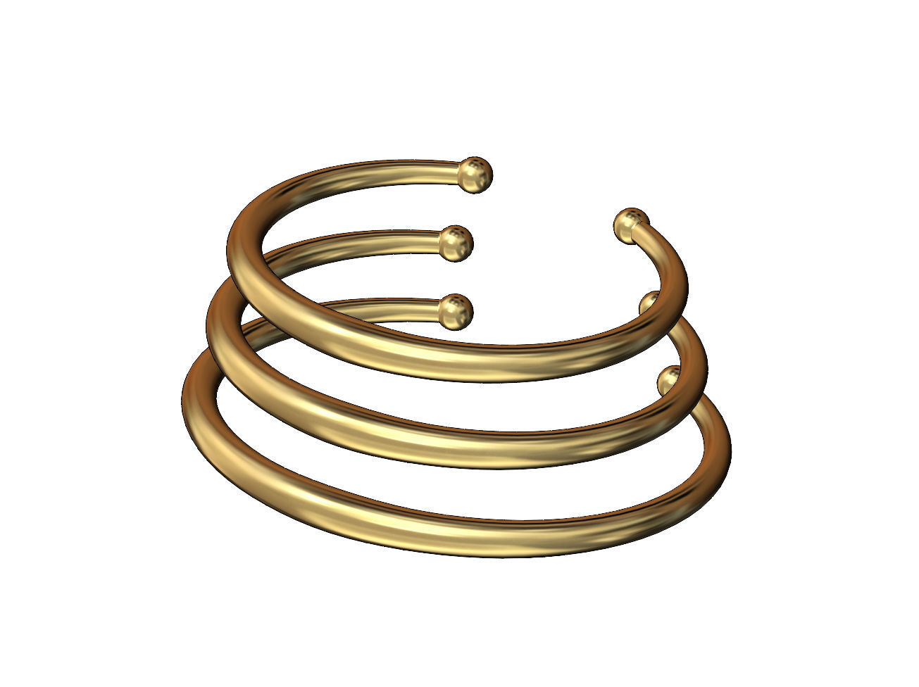 Vintag beaded horn cuff bracelet 3D print model_1