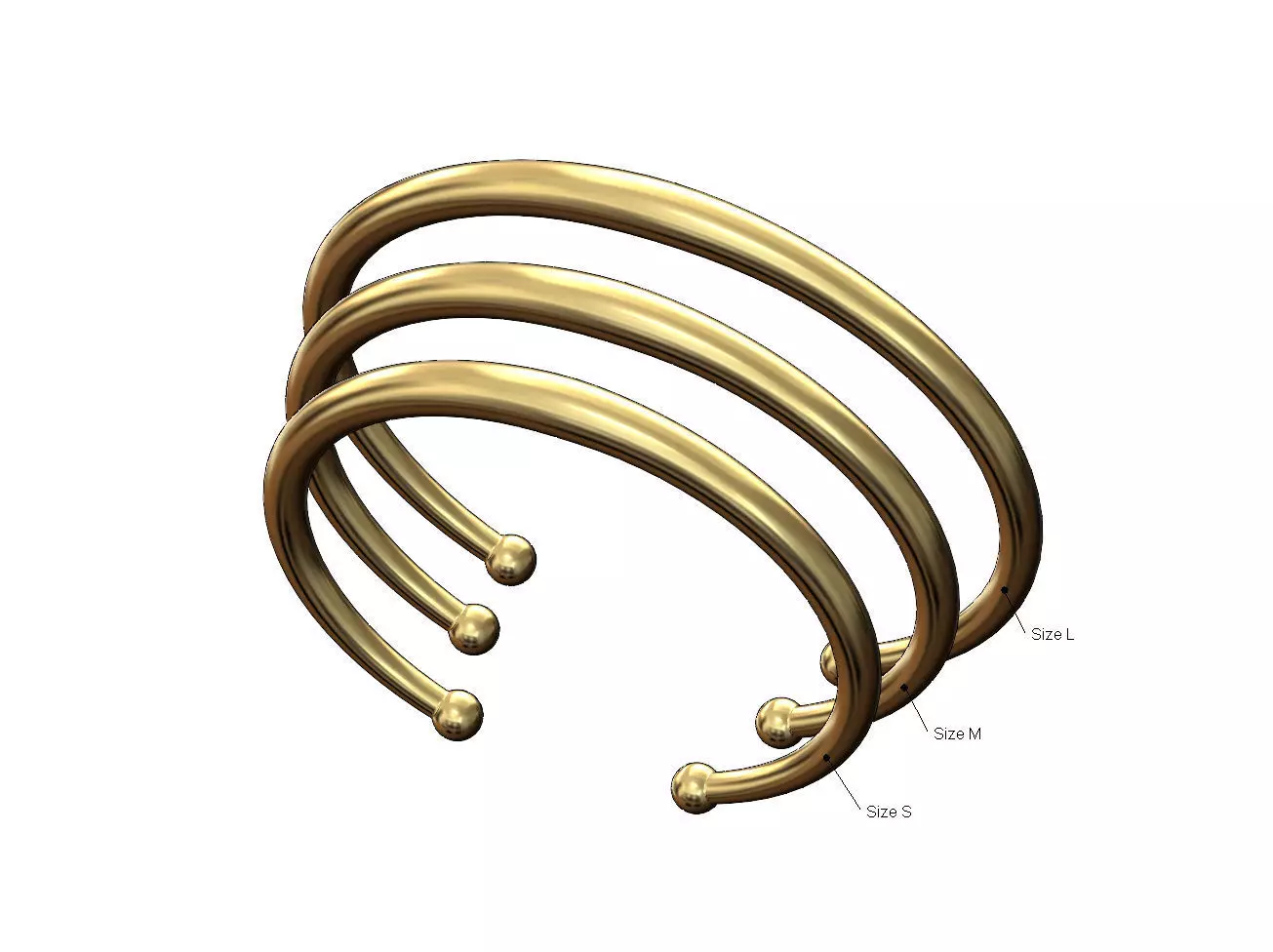 Vintag beaded horn cuff bracelet 3D print model_0