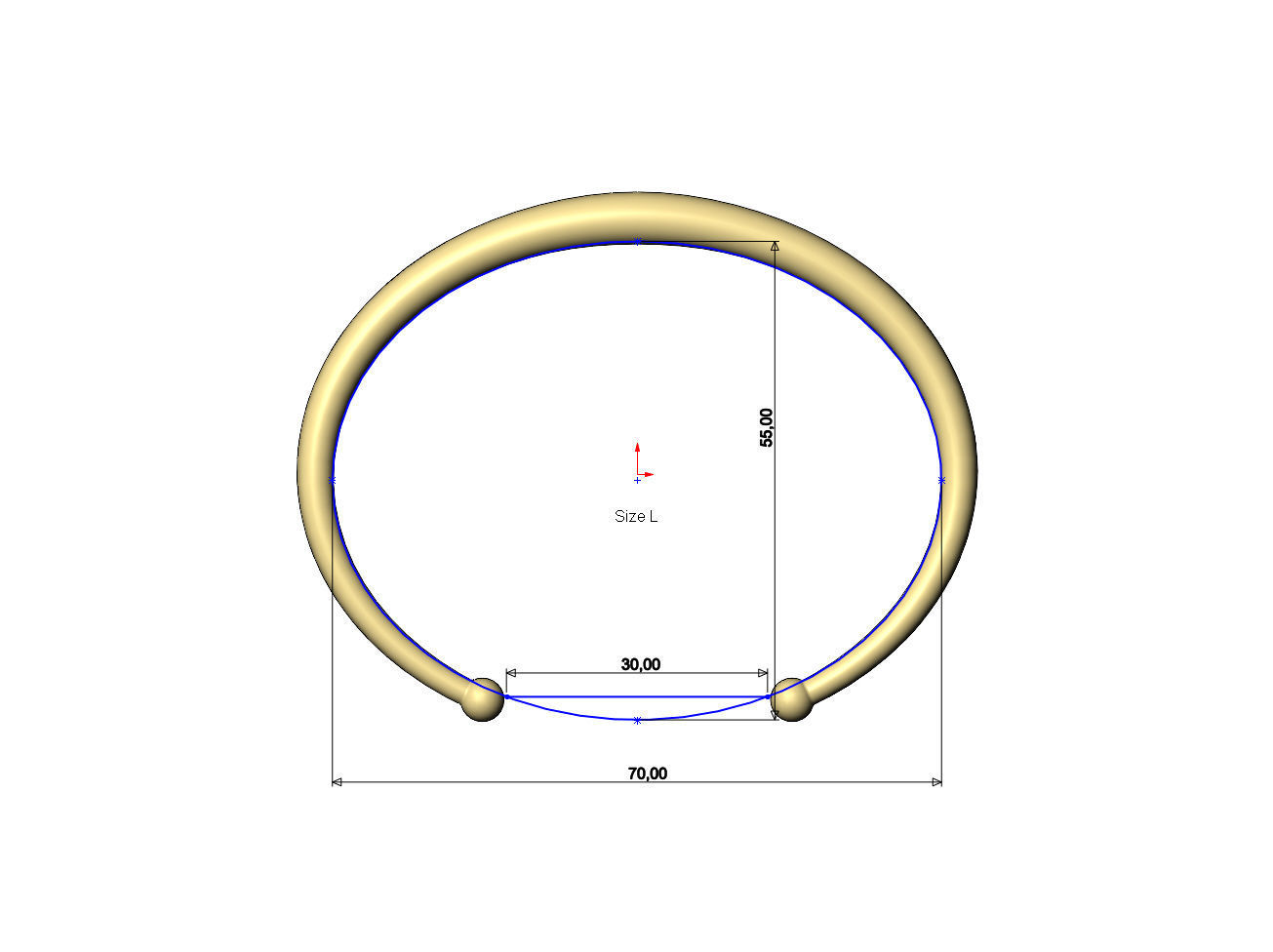 Vintag beaded horn cuff bracelet 3D print model_7