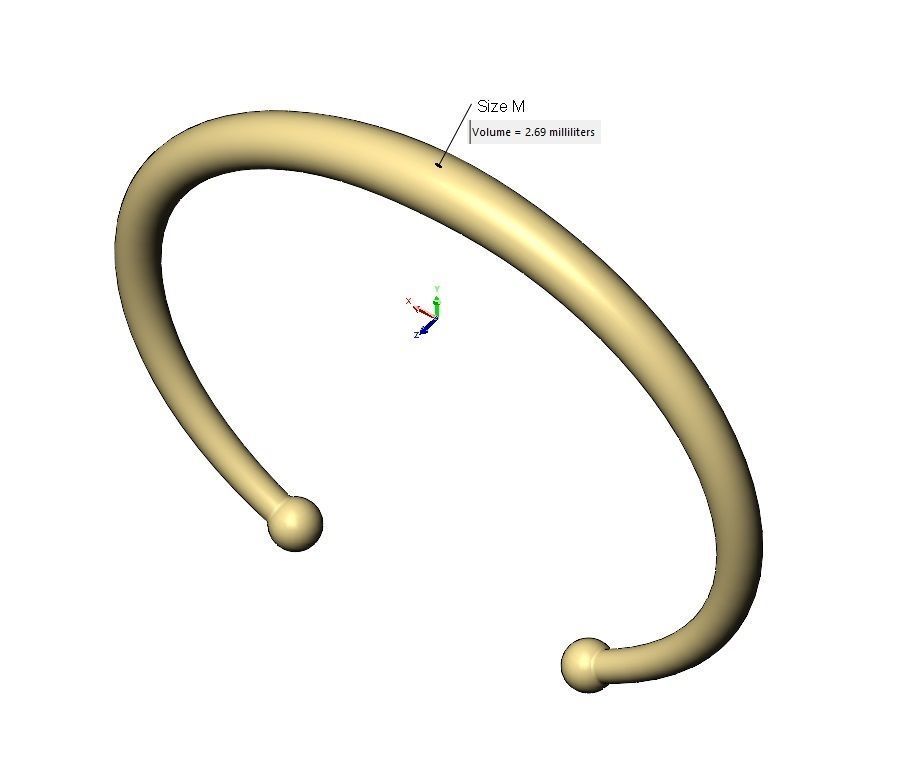 Vintag beaded horn cuff bracelet 3D print model_11