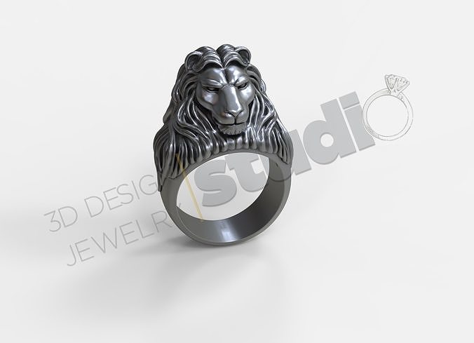 Lion ring 3d model 3D print model