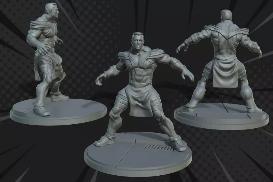 Marvel crisis protocol Colossus presupported included 3D print model_0