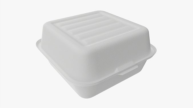 Take-away compostable container closed 3D model