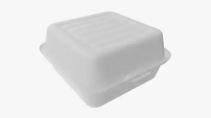 Take-away compostable container closed 3D model