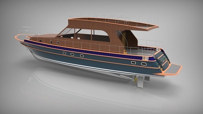 Wooden Yacht 3D model