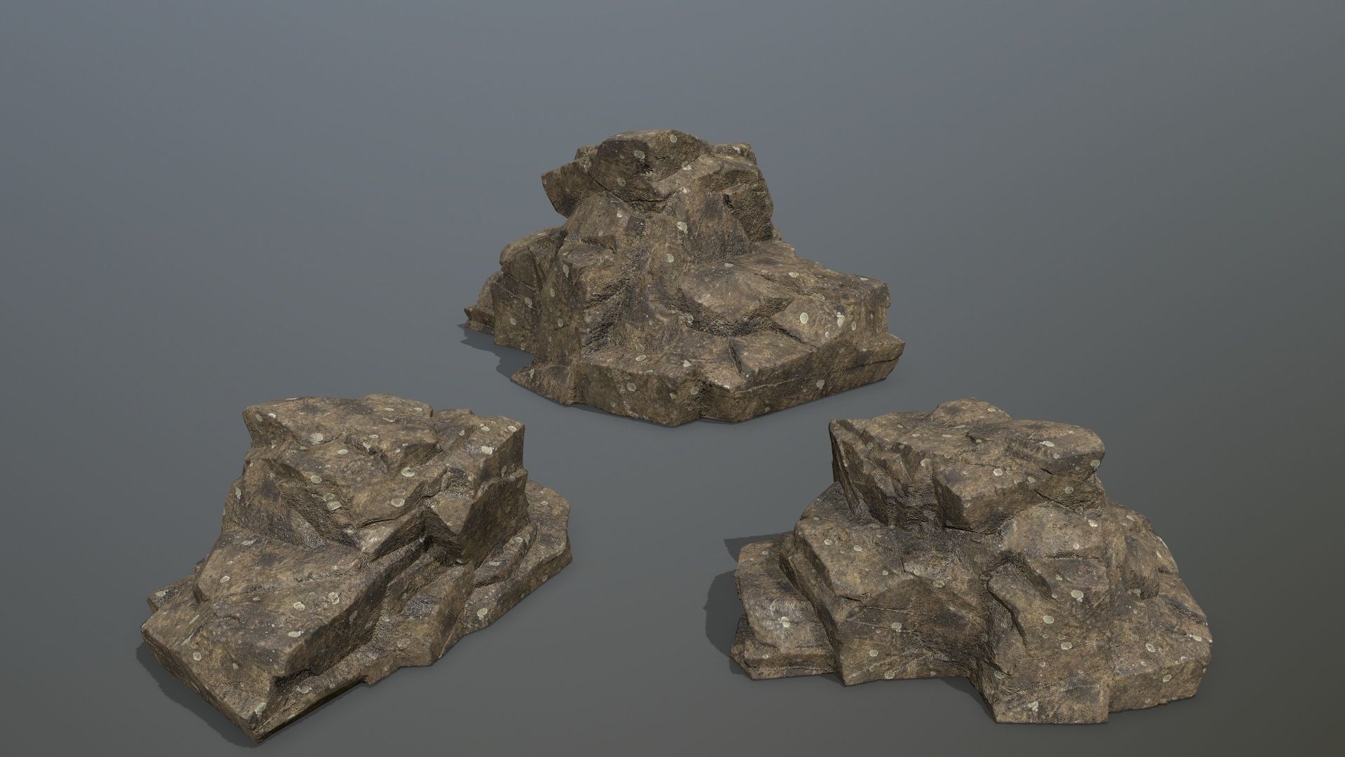 Rock Set Low-poly 3D model_9