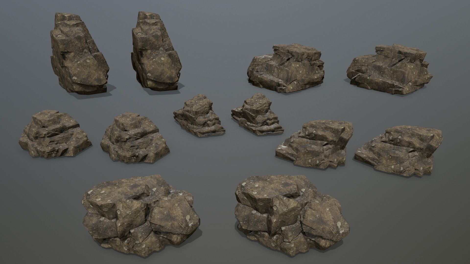 Rock Set Low-poly 3D model_13