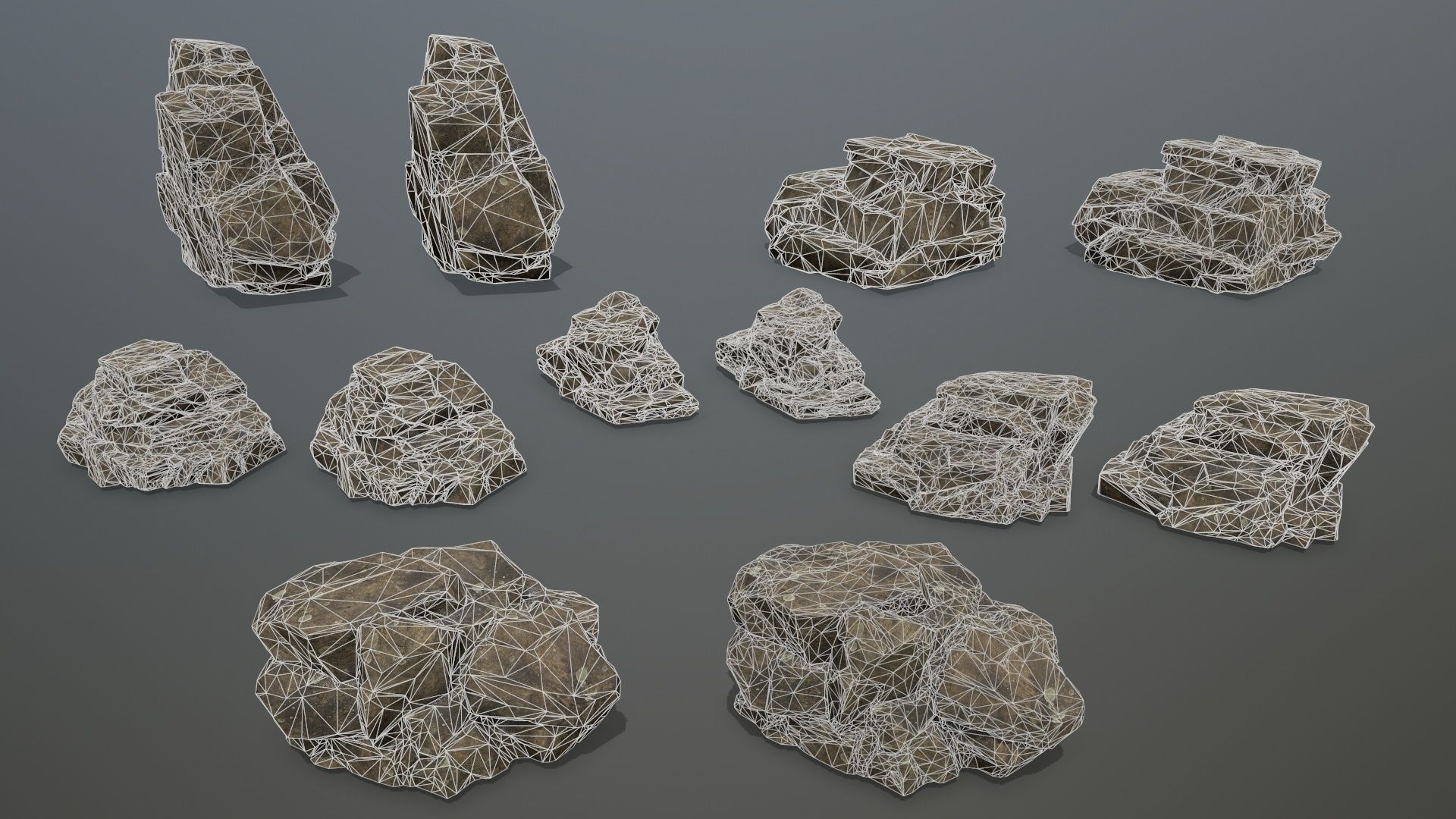 Rock Set Low-poly 3D model_14