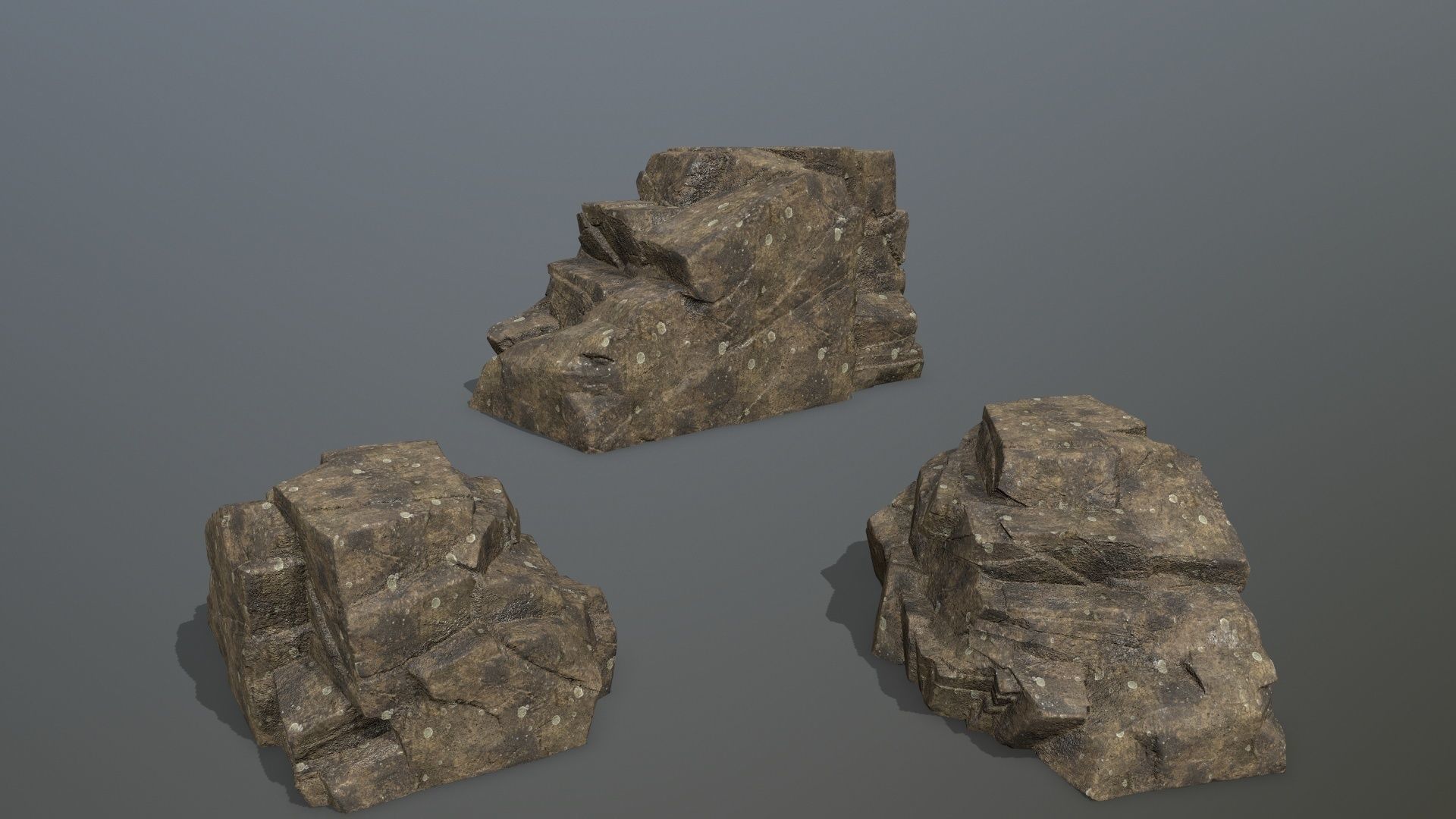 Rock Set Low-poly 3D model_10