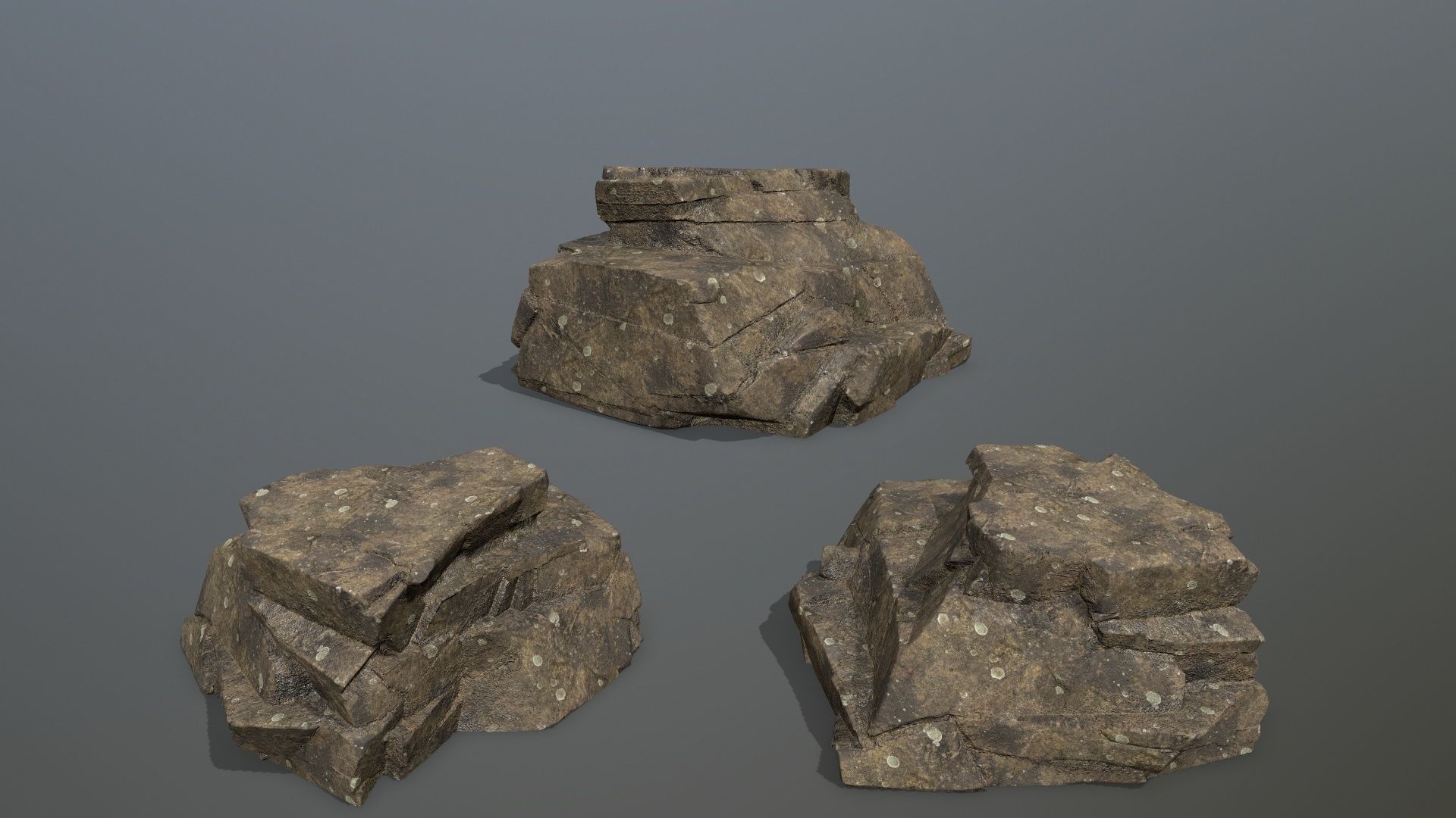 Rock Set Low-poly 3D model_11