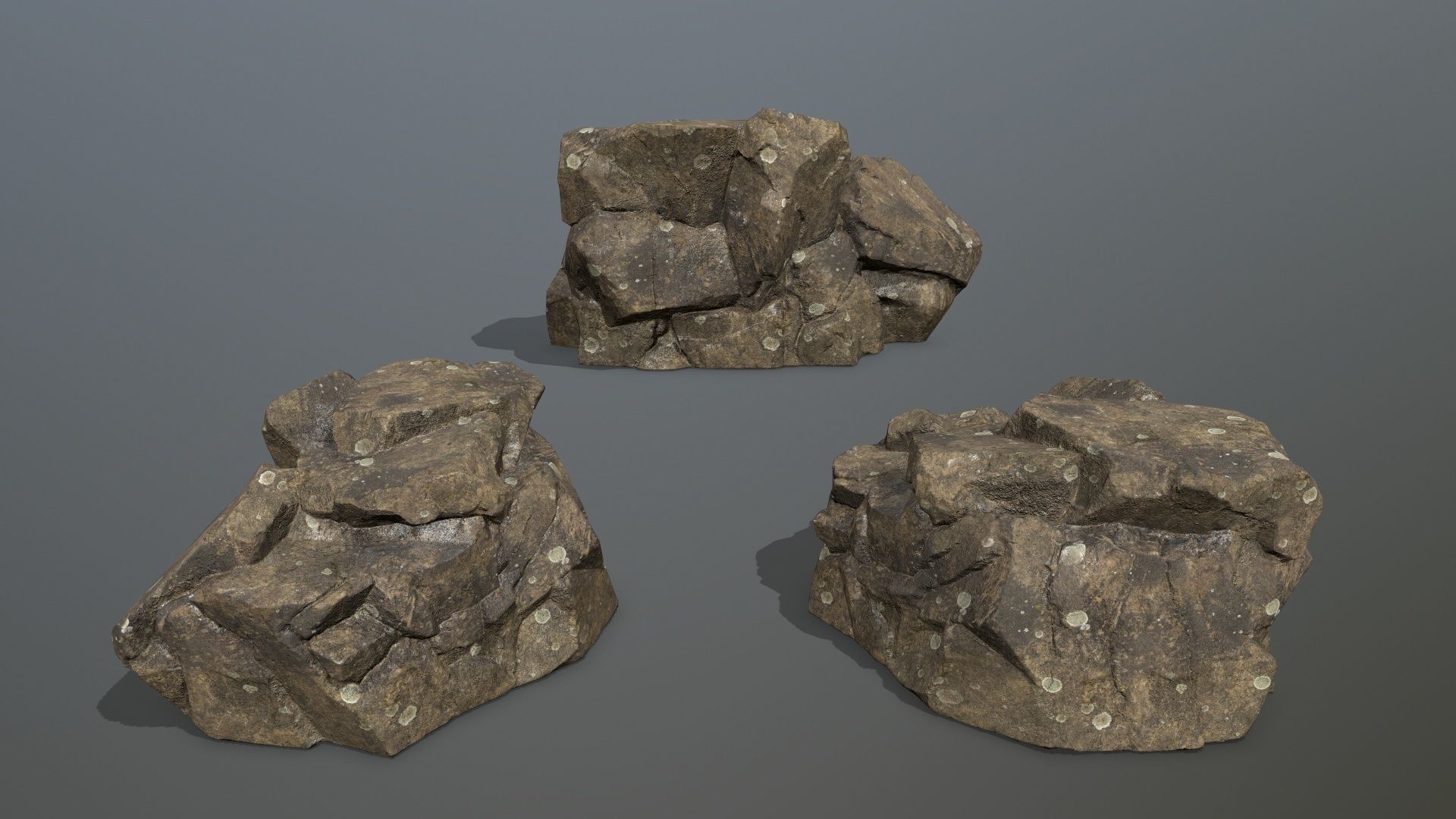 Rock Set Low-poly 3D model_7