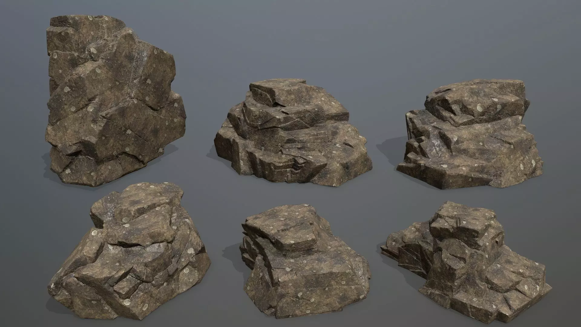 Rock Set Low-poly 3D model_0