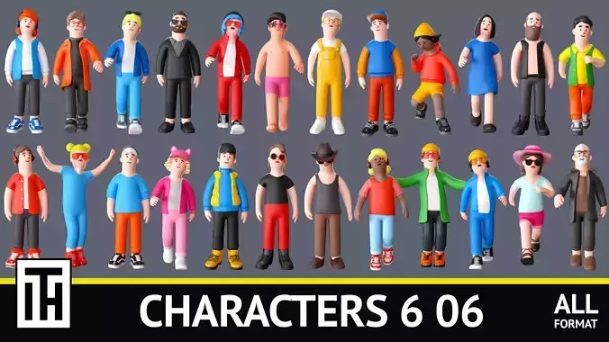 Cartoon Characters 2 Low-poly 3D model