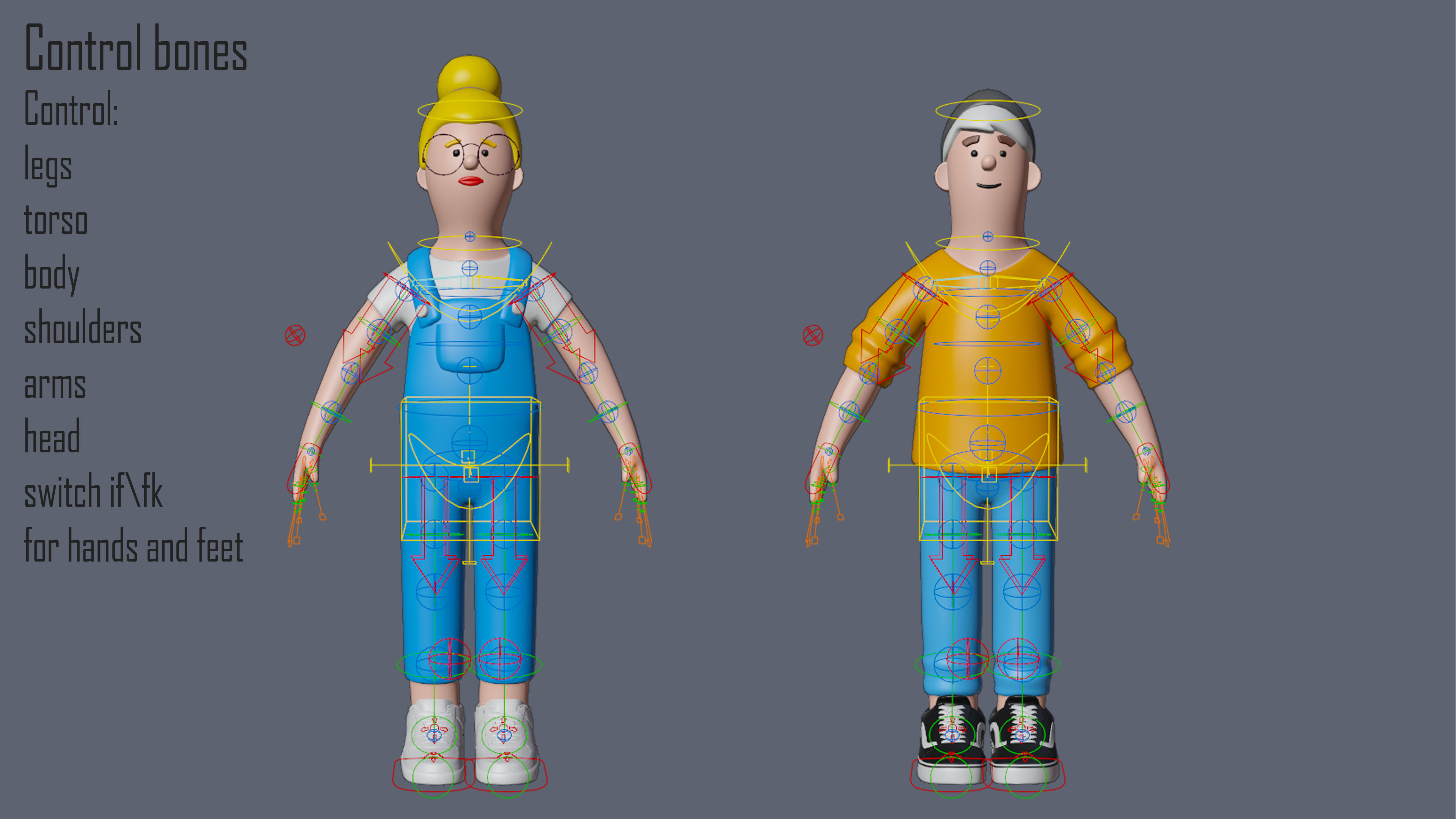 Cartoon Characters 2 Low-poly 3D model_11
