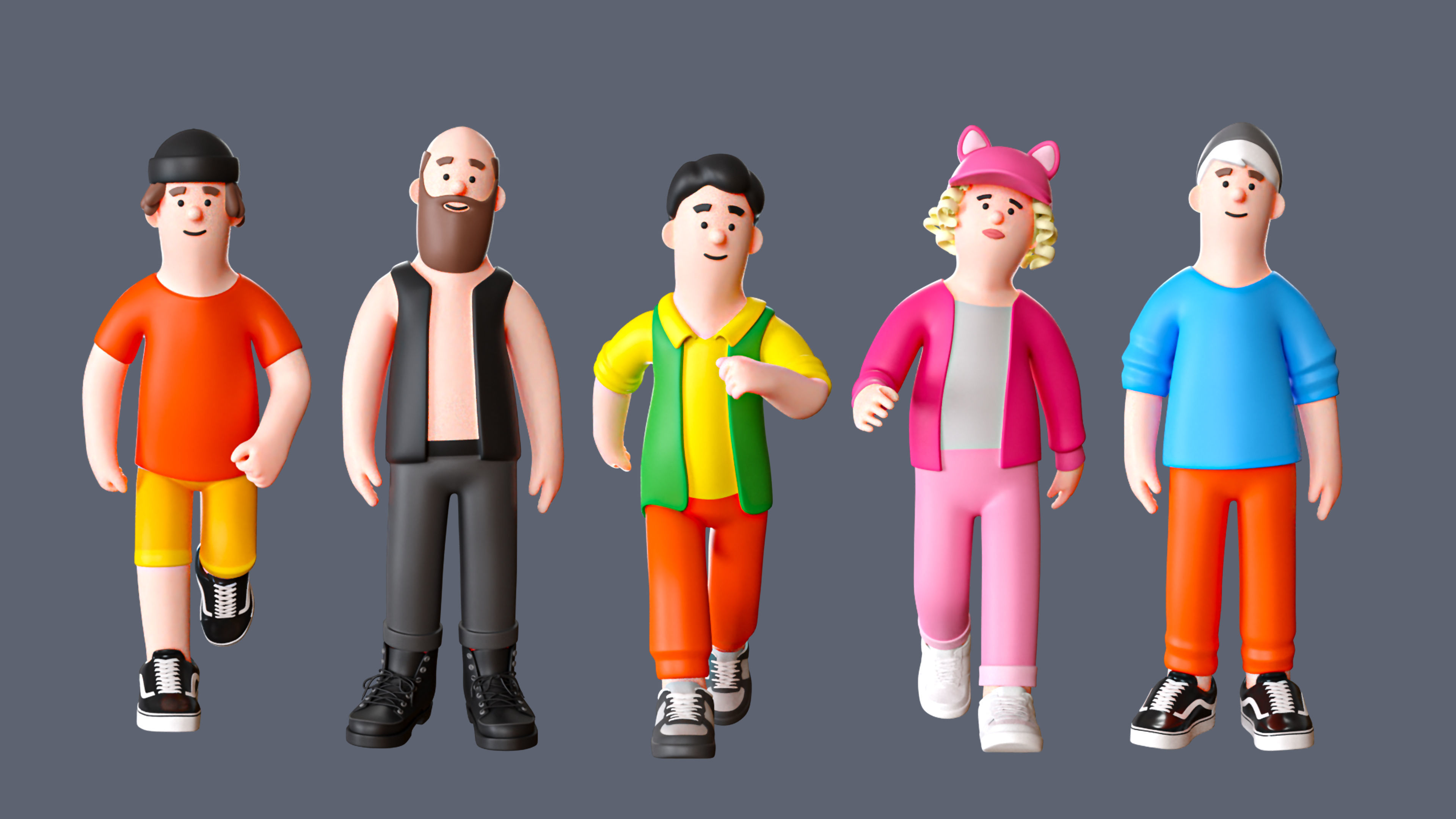 Cartoon Characters 2 Low-poly 3D model_7