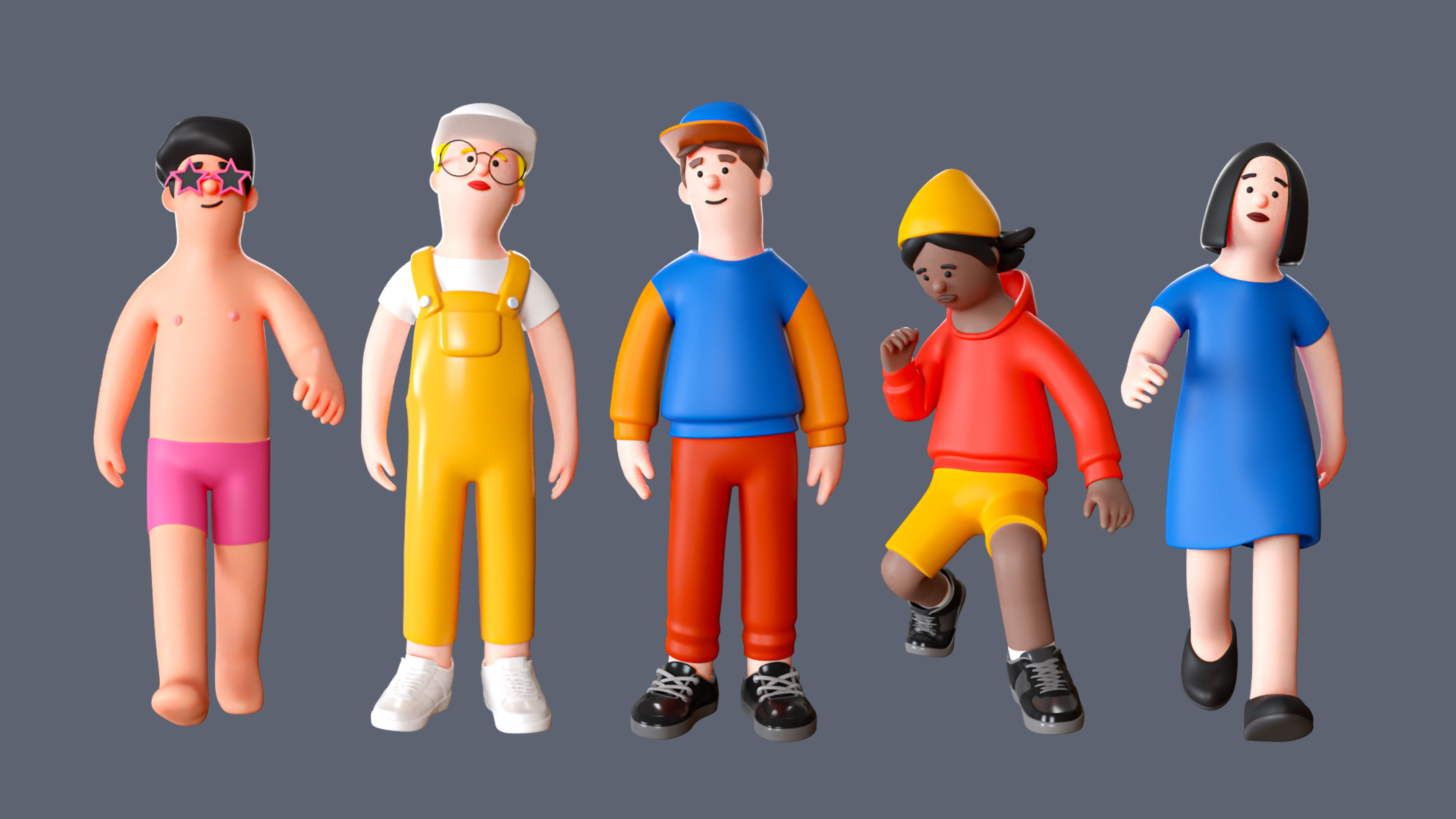 Cartoon Characters 2 Low-poly 3D model_5