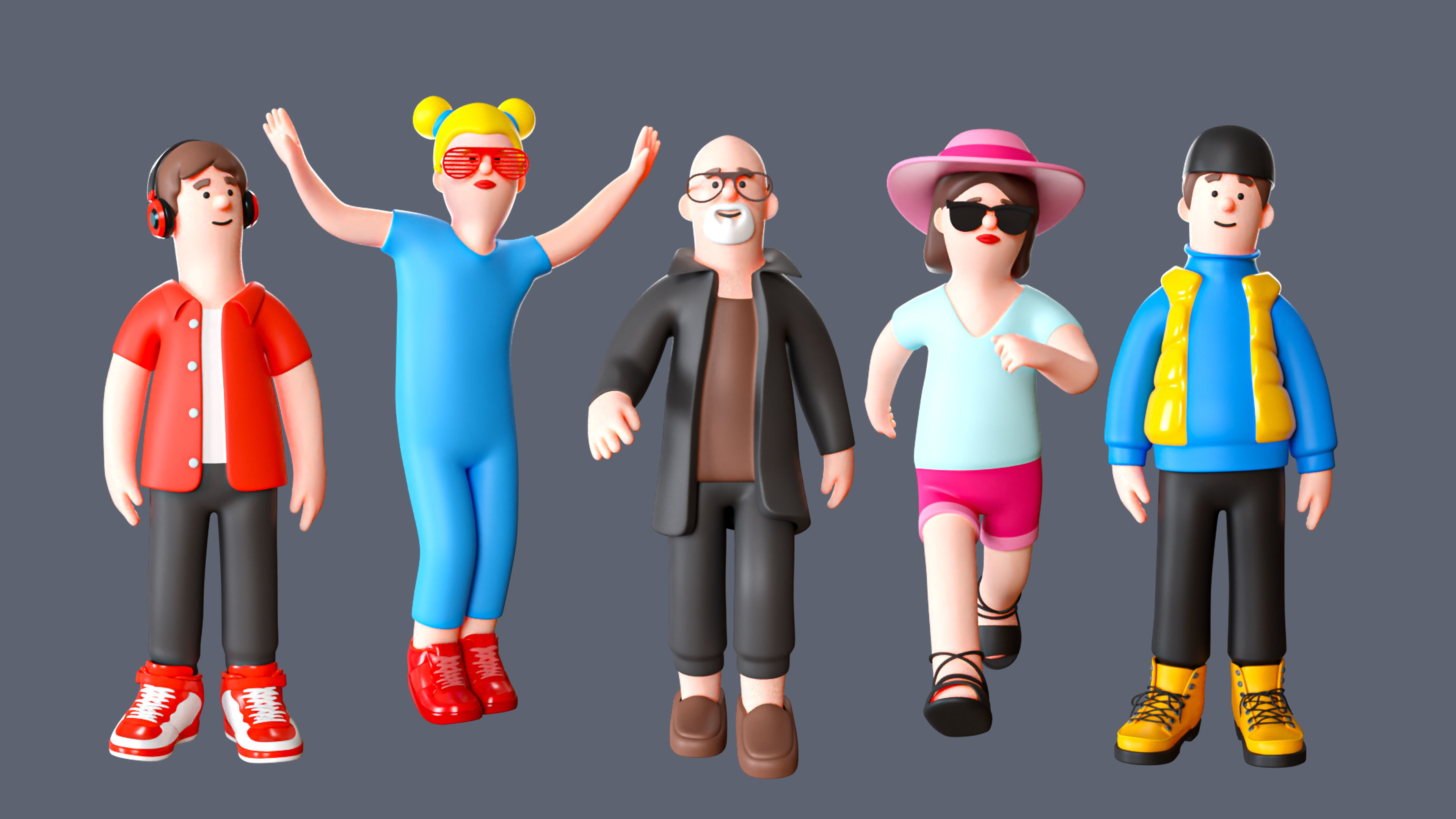 Cartoon Characters 2 Low-poly 3D model_6