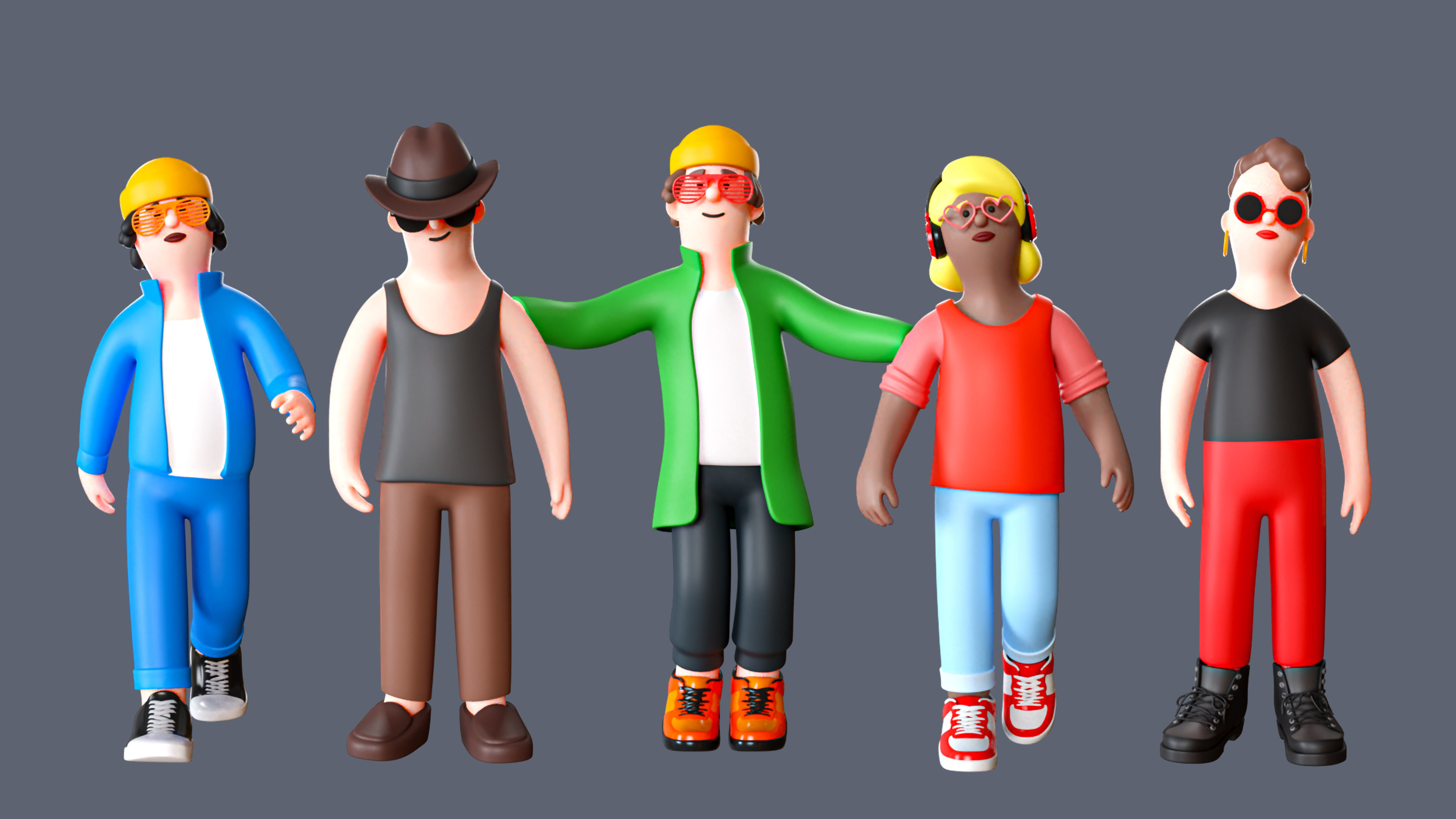 Cartoon Characters 2 Low-poly 3D model_8