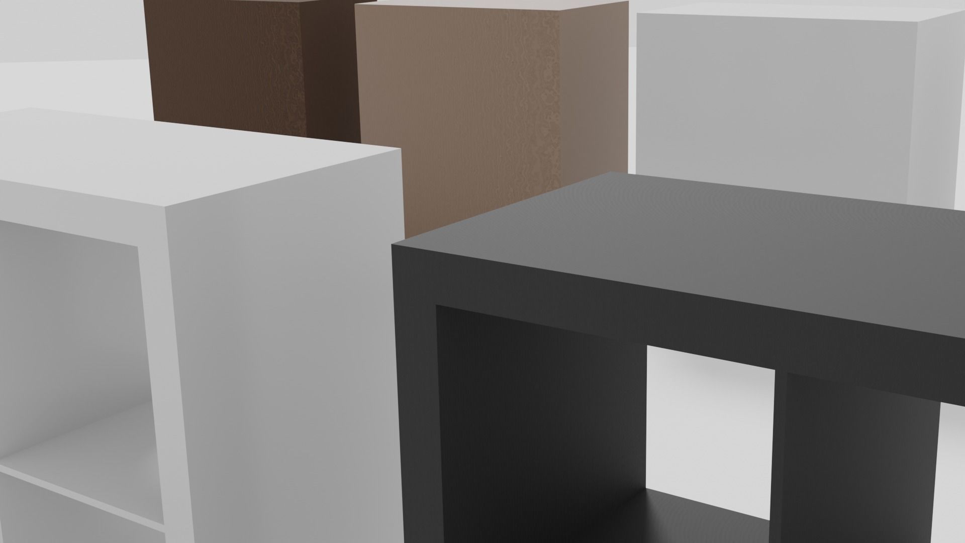 kallax rangement cube Low poly  AR VR Low-poly 3D model_2