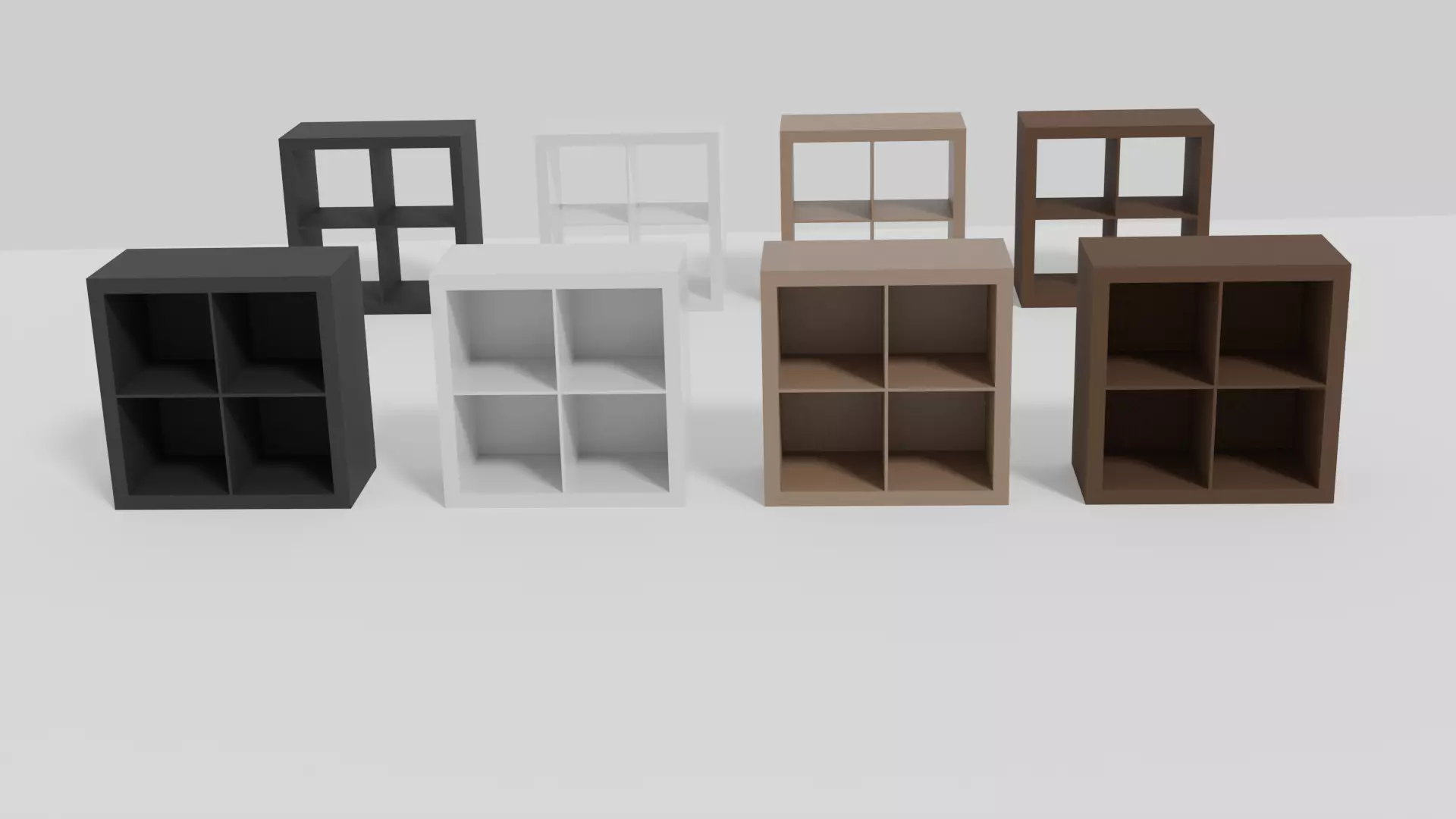 kallax rangement cube Low poly  AR VR Low-poly 3D model_0