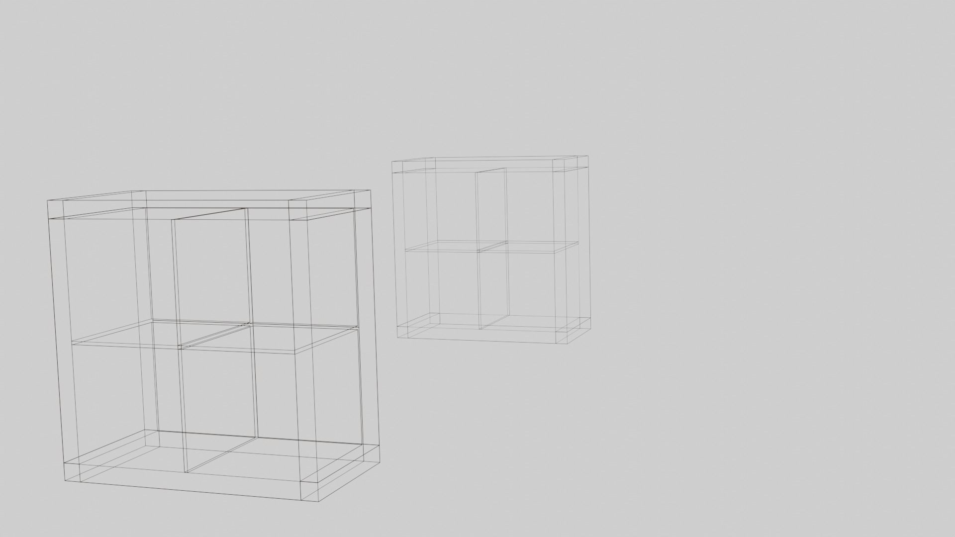 kallax rangement cube Low poly  AR VR Low-poly 3D model_3