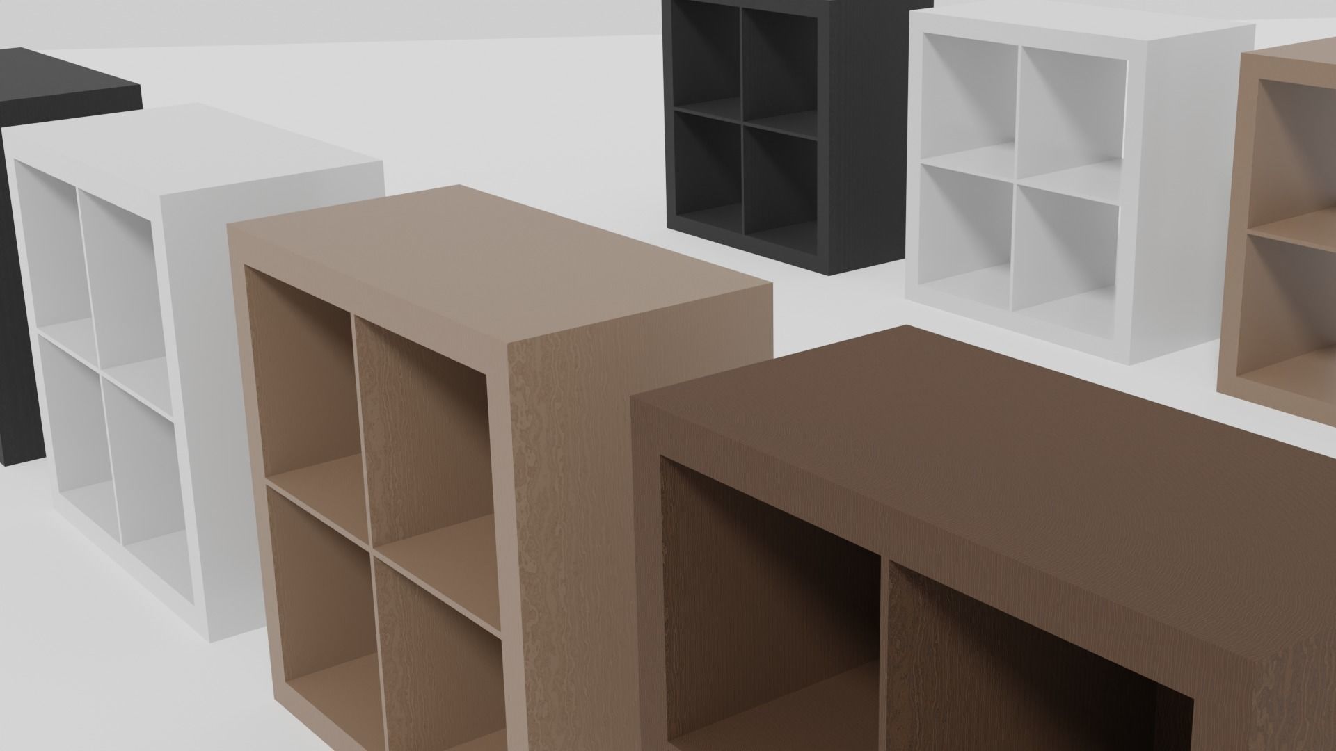 kallax rangement cube Low poly  AR VR Low-poly 3D model_1