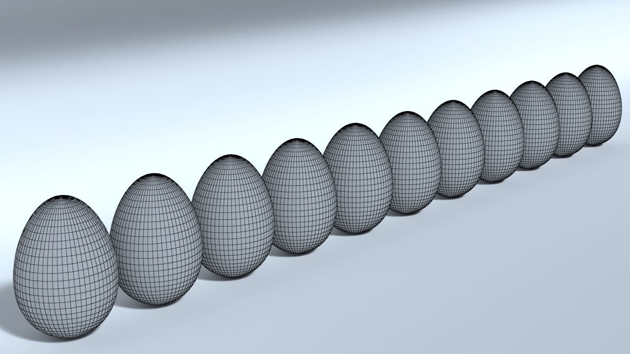Easter Eggs 11 Different Designs  Low-poly 3D model_3